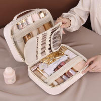 Bolso De Maquillaje Para Mujer Organizador De Viaje Impermeable De PU Cuero Con Compartment Multiuso Cierre De Cremallera - details 15