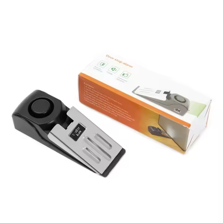 Alarma De Puerta Antirrobo 125 DB Sistema De Bloqueo Wedge Shaped Para Hotel Y Hogar Protección Contra Intrusos - 1