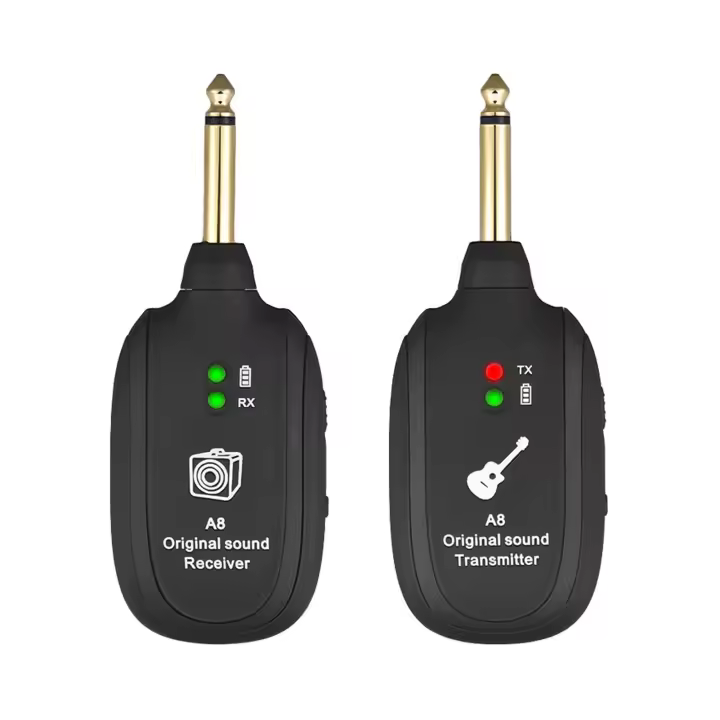 Set De Transmisor Y Receptor Inalámbrico UHF A8 Para Guitarra Eléctrica Bajo Violín 730mhz 50M Rango De Comunicación - 1