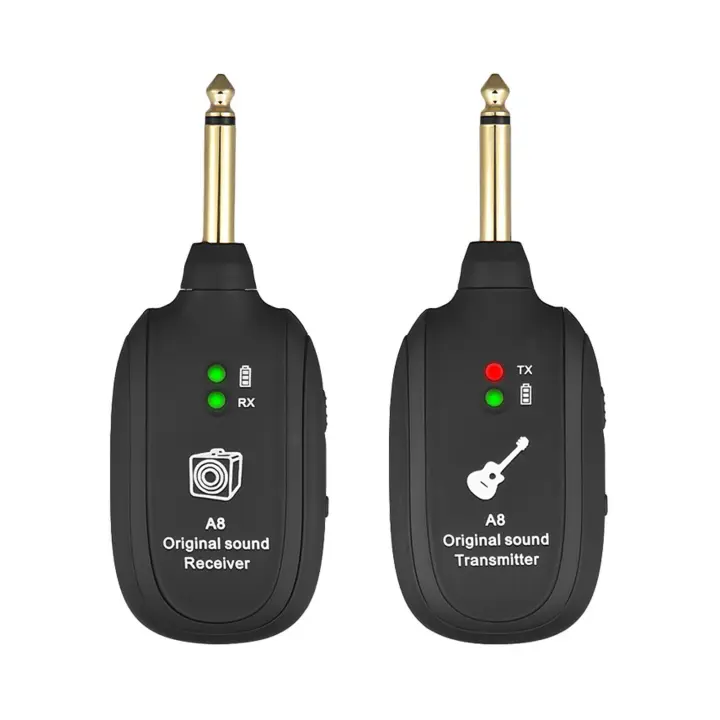Set De Transmisor Y Receptor Inalámbrico UHF A8 Para Guitarra Eléctrica Bajo Violín 730mhz 50M Rango De Comunicación - 1