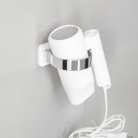 Estante para secador de pelo para baño y ASEO sin perforar, soporte de plástico para almacenamiento adhesivo de par
Estantería de almacenamiento, Negra - details 2