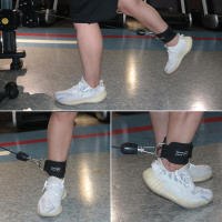 Banda De Tendón De Aquiles Ajustable De Doble Anillo Doble Ajuste Soporte De Entrenamiento De Pierna De Gimnasio Negro Rosa Tamaño Libre - details 8