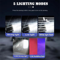 Linterna Frontal LED COB Potente Con Sensor Y Batería Recargable USB Para Pesca Y Camping Lámpara Super Brillante Impermeable - details 6