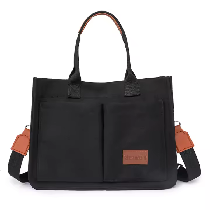 Bolsa Grande de Lona para Mujer, Bolso Cruzado para laptop, Bolso para todo el Día, Bolso - 1