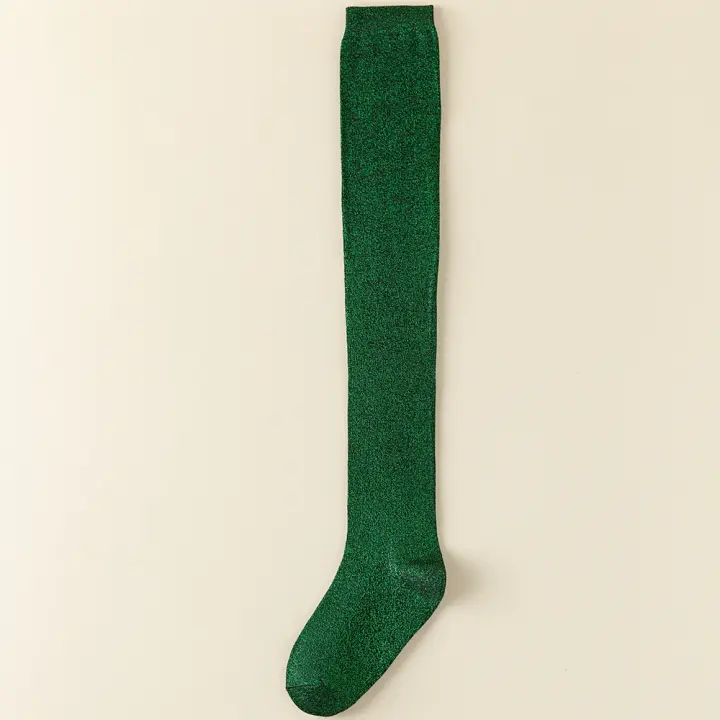 3 Pares De Medias Altas Brillantes Y Plateadas Para Mujer Medias De Moda Delgadas Y Largas Para Otoño Y Primavera - 1