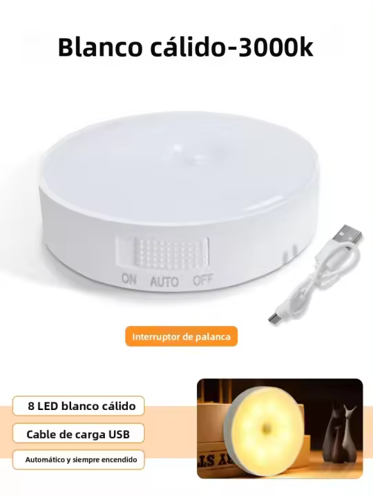 Lámpara Nocturna Recargable Con Sensor De Movimiento USB Iluminación De Emergencia Inalámbrica Bombilla Sensor De Movimiento Para El Hogar - 1