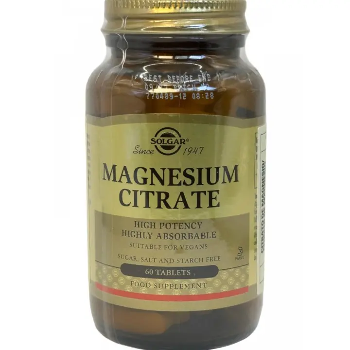Citrato de Magnesio 200mg (60 ó 120 Comprimidos) de Solgar - 1