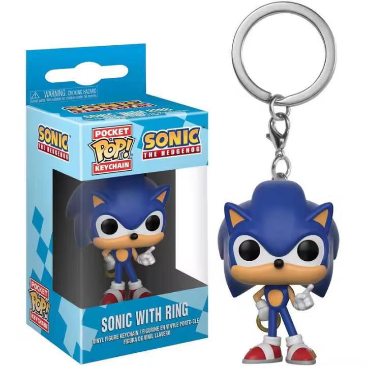 Llavero Pocket POP Sonic with RingFigura  Coleccionable - Idea de Regalo- Mercancia Oficial - Juguetes para Niños y Adultos - Movies Fans - Muñeco para Coleccionistas y Exposición - 1