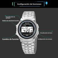 Reloj Digital Elegante Para Mujer En Oro Y Plata De Acero Inoxidable Reloj De Pulsera Electrónico Para Negocios Y Hombres - details 37