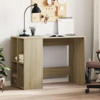 vidaXL Escritorio de madera de ingeniería 102x50x75 cm en color Gris hormigón/Gris sonoma/Blanco y más | estructura resistente ideal para salón dormitorio o estudio - details 3
