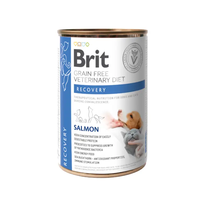 Brit Veterinary Diet Recovery Comida Húmeda para Perros y Gatos (6 unidades x 400 gr) - indicado en recuperación y convalecencia - 1