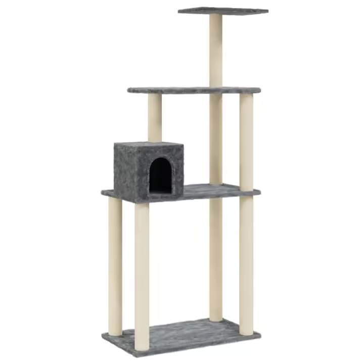 Rascador para Gatos with postes de isal gris obscura 147 cm - 1