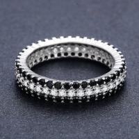 Anillo De Compromiso Clásico Para Mujer Con Zirconia Y Espinela Negra Joyería Bijoux Mujer Anillo Redondo Color Plata Nuevo 2024 - details 3