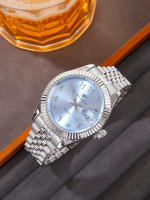 Reloj De Pulsera De Lujo Para Hombre Reloj De Fecha Casual De Acero Inoxidable Reloj De Negocios Deportivo De Lujo Relajado - details 5