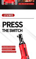 LYUWO Set De Destornillador Eléctrico Recargable 3/8 Herramienta De Mantenimiento Automotriz Para Quitar Tornillos Y Nutrición - details 6