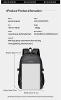 Mochila Unisex Casual De Gran Capacidad Impermeable Con Capa De Computadora Para Viajes Al Aire Libre Materiales Oxford Y Poliéster - details 6