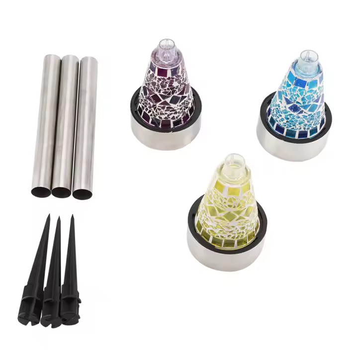 Lámpara de jardín con energía solar, 3 unidades, duradera, LED, de noche, para exteriores - 1