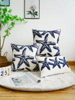 Cubierta De Cojín Moderna Con Bordado De Estrella De Mar Para Sofa Y Sofá Decorativa Y Cómoda Sin Núcleo De Cojín Material De Poliéster 100% - details 0
