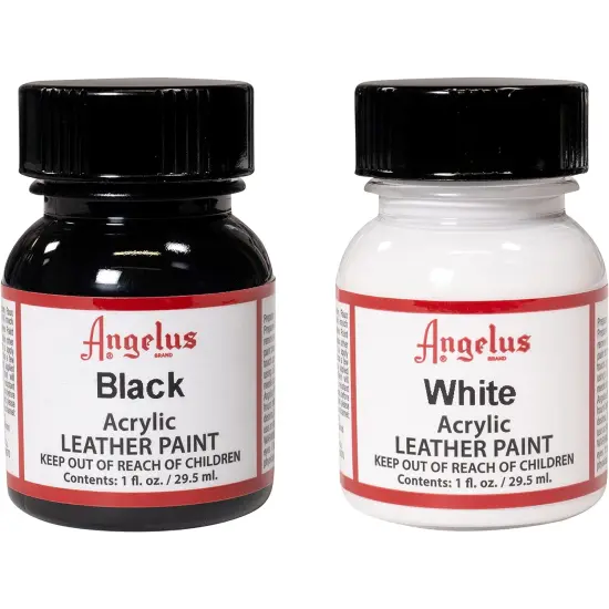 Angelus PACK 2 COLORES PINTURA CUERO Y POLIPIEL ANGELUS BLACK / WHITE 29,5 ML - 1