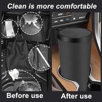 Mini bote de basura para vehículo con tapa: 2 botes de basura portátiles para automóvil de 800 ml, para automóvil - details 2