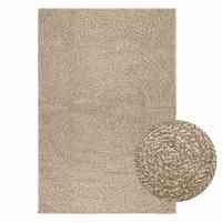 vidaXL Alfombra ZIZUR aspecto yute interior/exterior 120x170 cm en color Beige/Antracita/Crema - details 0