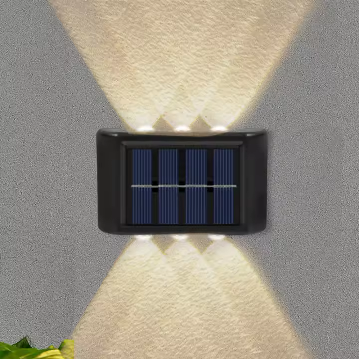 Lámpara De Pared LED Solar Impermeable Para Exterior Iluminación De Valla Jardín Paseo Puerta De Entrada Luz De Día Y Noche - 1