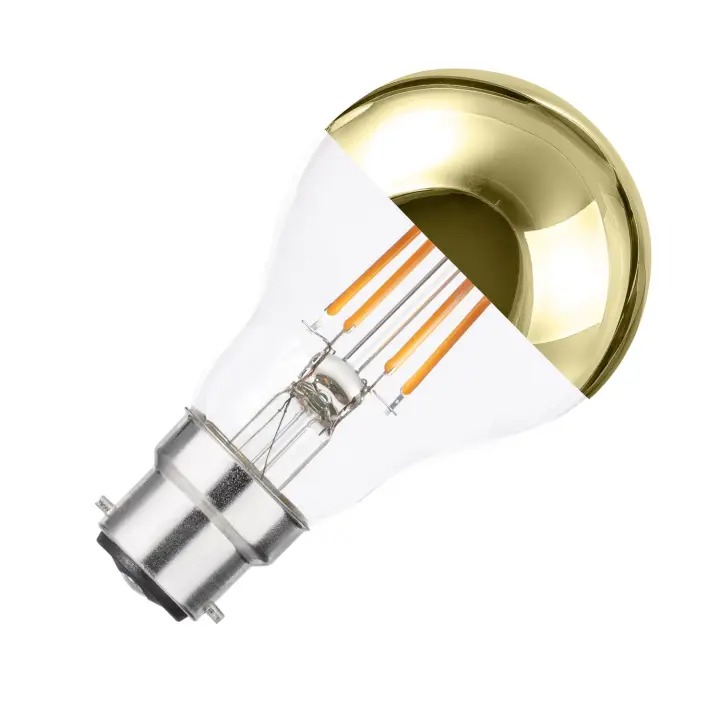 Ledkia Bombilla Filamento LED B22 6W 600 lm A60 Gold Reflect No Flicker 2200K Súper Cálido - 1