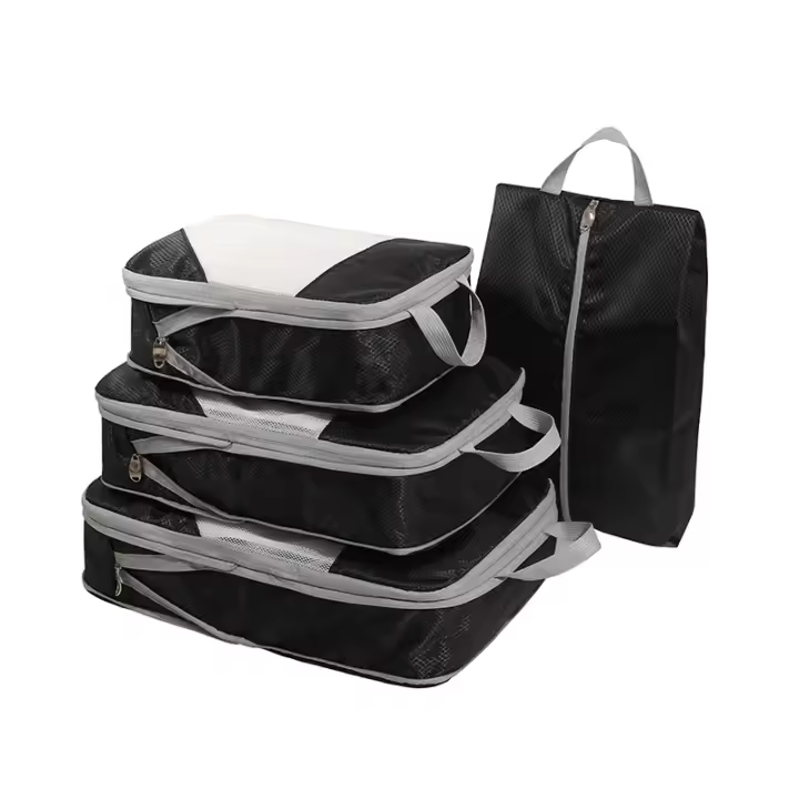 Bolsa de almacenamiento de viaje Jiashang, conjunto de 4 piezas para ropa y pantalones, bolsa de almacenamiento de equipaje plegable para zapatos de viaje - 1