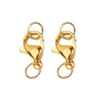 20pcs Aros De Cangrejo De Acero Inoxidable De Color Oro 10mm 12mm Para Colgantes Y Pulseras Joyería DIY Enlaces Y Conectores - details 3