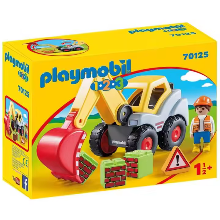 PLAYMOBIL 1 2 3 EXCAVADORA - 1