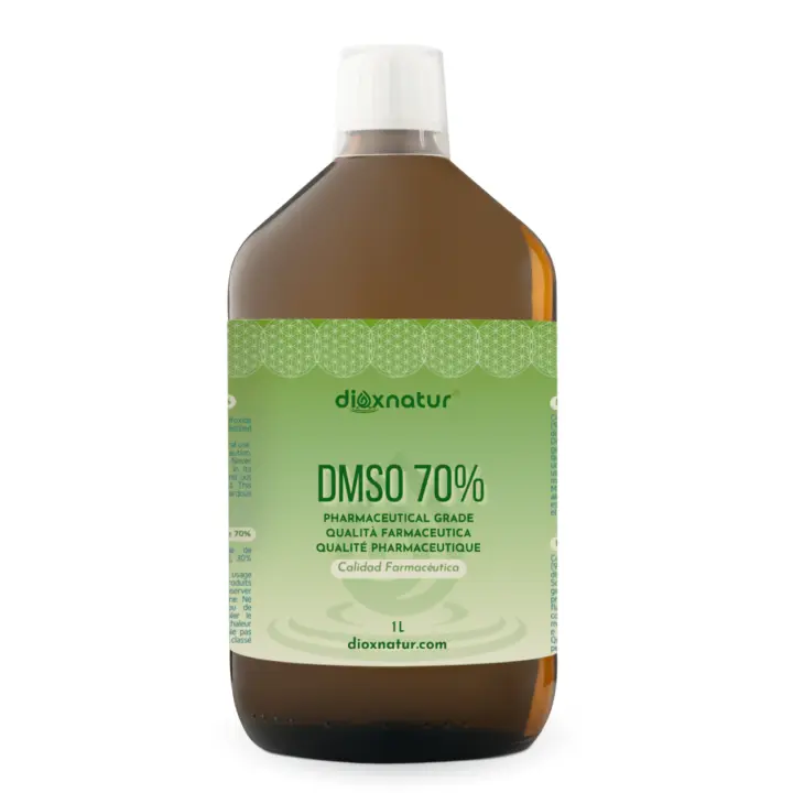 DIOXNATUR® DMSO 70% (1 litro) Dimetilsulfóxido Calidad Farmacéutica Incluye Spray Botella de Cristal Ámbar - 1