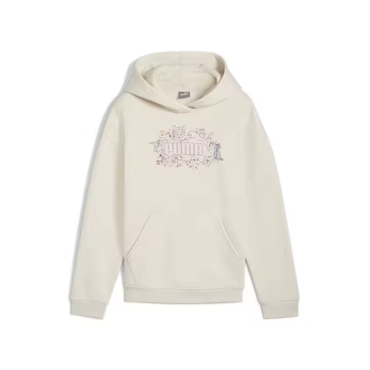Sudadera con Capucha Puma Ess+ Starry Safari H para niños unisex en color blanco - 1