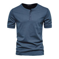 Ropa para hombre, camiseta de manga corta con cuello redondo, camiseta de peso pesado para hombre, camisa deportiva delgada de color sólido - details 8