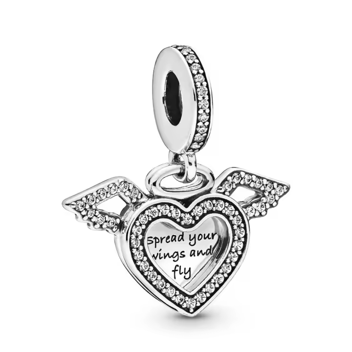 Charm colgante Pandora 798485C01 Plata primera ley Mujer Corazón & Alas de Ángel - 1