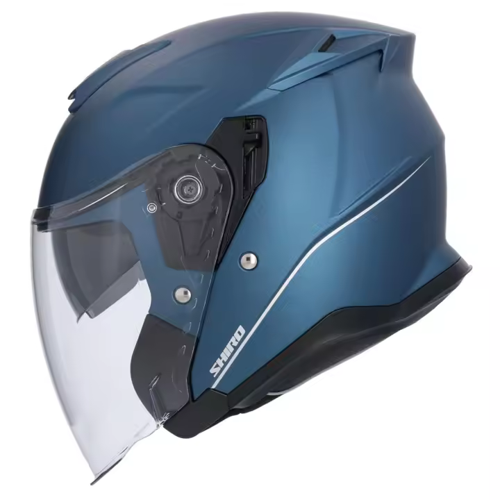 SHIRO HELMETS CASCO JET MODELO CAPRI AZUL METALIZADO - 1