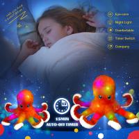 Muñeco De Tela Suave De Octopus Rojo De 45cm Con LED Luz Luminosa Regalo Musical Para Niños Almohada Suave De Animales Brillante Para Cumpleaños - details 3