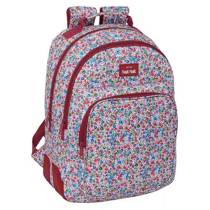 NAIT NAIT Mochila Escolar Burdeos Colección Coimbra - Doble Compartimento, 20 Litros, Adaptable a Carro, Cartoneras Engomadas, 32x15x42 Cm, 2 Años Garantía Safta - 1
