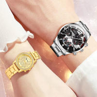 Juego De 4 Relojes Para Mujer En Oro Y Plata Con Diamantes Y Dial Romano Moda Reloj De Cuarzo Con Pulsera De Diamantes - details 5