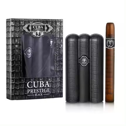 Cuba Prestige Black para Hombres - Juego de Regalo de 2 Piezas en Spray Eau de Toilette 90ml + 30ml - 1
