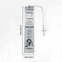 Marcador De Páginas De Acero Inoxidable Con Colgantes De Cruz Inspiracionales Versículos Religiosos Cristianos Regalos Motivacionales - details 1