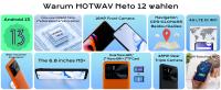 HOTWAV Note 12 Smartphone, Android 13 Octa-Core Teléfono Móvil 8GB + 128GB (1TB TF) 6180 mAh 48MP + 16MP 6.8 Pulgadas HD+ Telefono Movil, Reconocimiento Facial/Doble SIM LTE 4G/GPS/NFC - details 0