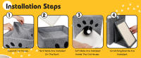 Nobleza - Cueva Plegable para Gatos, Casa para Gatos Interior de 2 Capas, Cubo Multifuncional para Gatos con Tabla Rascadora Extraíble y Bola, Cama para Gatos, 35 x 30 x 30 cm Cat Bed, Gris - details 5