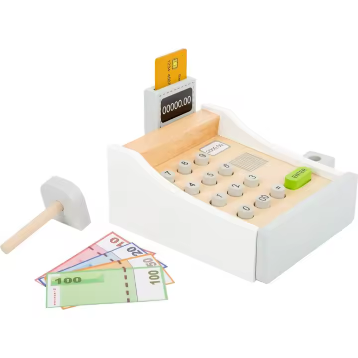 Caja Registradora de Madera Small Foot para Juego Simbólico y Aprendizaje de Dinero y Precios - 1
