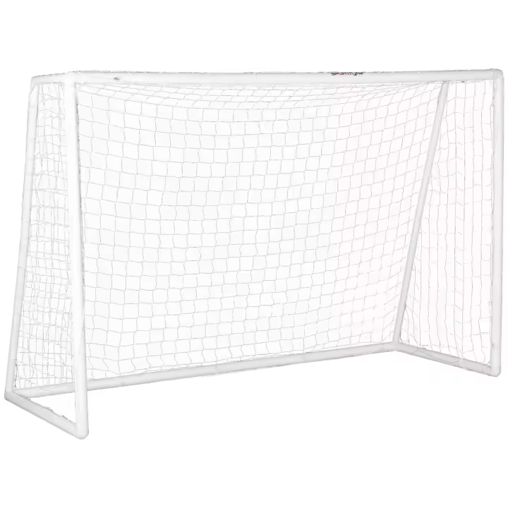 SPORTNOW Portería de fútbol, portería de entrenamiento de fútbol, red de fútbol de PVC, estacas incluidas, dimensiones, color blanco - 1