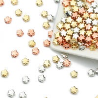 200pcs De Cuentas De Flor En Forma De 6mm CCB Platinadas En Oro Y Plata Para Accesorios De Joyería DIY Collares Pulseras - details 2
