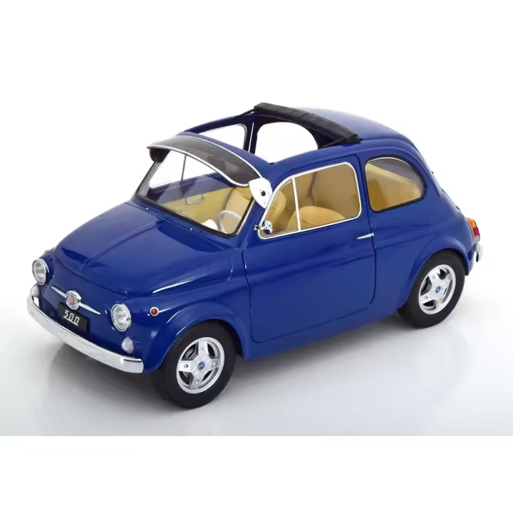 KK Escala 1/12 FIAT 500 F CUSTOM AZUL OSCURO 1968 CON VISERA Y LLANTAS ABARTH-KKDC120063 - 1