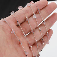 Cadena De Cristal Irregular De 1 Metro Con Piedras De Vidrio Para Joyería Encadenamiento Metálico De Cobre Para Creaciones Artísticas - details 9