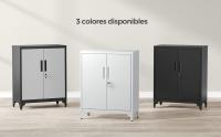SONGMICS Archivador de Oficina, Armario Multifuncional, Armario de Oficina de 2 Puertas, con Cerradura, Armario de Almacenamiento de Acero, para Oficina, Sala de Estar, Gris/Negro - details 2