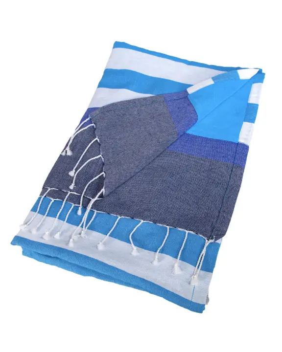 SUN & SURF Pareo Rayas Kikoy Con Rizo 90X170CM Doble Textura - Toalla Resistente Playa Sol y Piscina - 1