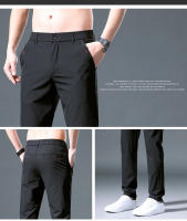 Pantalones Casuales Para Hombre De Seda Helada Verano Carga Rápida Delgados Estirables Estilo Recto Slim Fit Pantalones Completo Tipo De Cierre: Cremallera - details 7